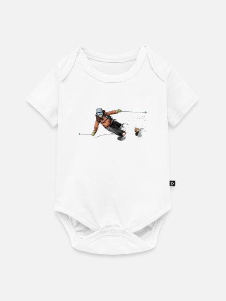 ski - Baby Premium Kurzarmbody - Weiß