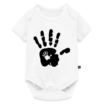 Main dans la main - Händer - Mama - Baby - Papa - Enfant - Body à manches courtes Premium Bébé - blanc - Devant