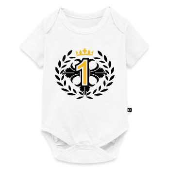 The Number One with a laurel wreath and crown - Baby Premium short-sleeve bodysuit - white - Front