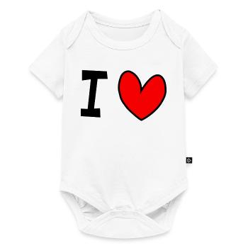 I love - Baby Premium Kurzarmbody - Weiß - Vorne