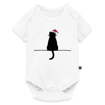 dreamy christmas cat cat christmas - Baby Premium short-sleeve bodysuit - white - Front
