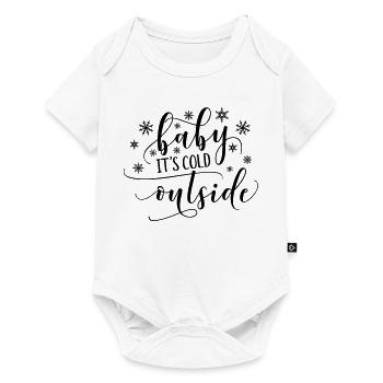 Baby ist es draußen kalt - Baby Premium Kurzarmbody - Weiß - Vorne