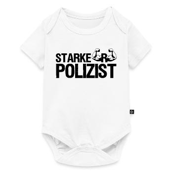Starker Polizist, Polizei, Sprüche, Geschenk - Baby Premium Kurzarmbody - Weiß - Vorne