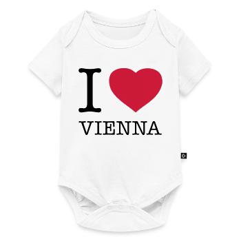 I LOVE VIENNA Wien Austria Österreich - Baby Premium Kurzarmbody - Weiß - Vorne
