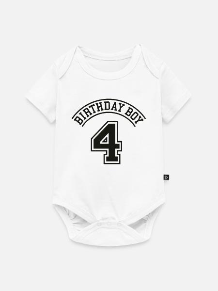 birthday_boy_4_years - Baby Premium Kurzarmbody - Weiß