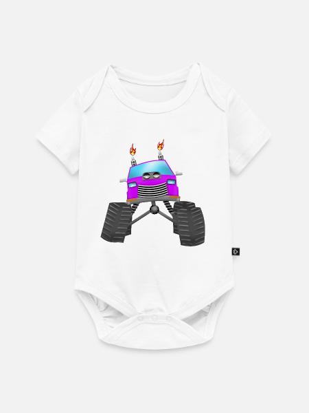 Monstertruck - Baby Premium Kurzarmbody - Weiß