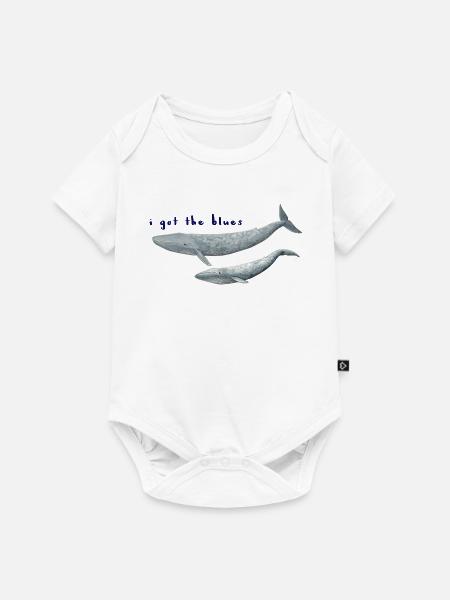 Ich habe den Blues Wale - Wale. baleines - Baby Premium Kurzarmbody - Weiß
