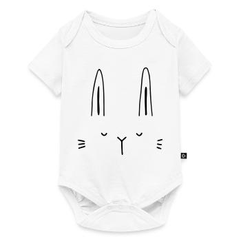 Idée cadeau visage de lapin lapin - Body à manches courtes Premium Bébé - blanc - Devant