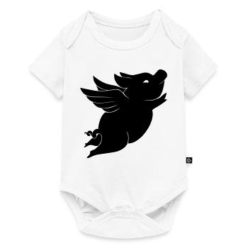 Pig - cochon avec des ailes - Body à manches courtes Premium Bébé - blanc - Devant