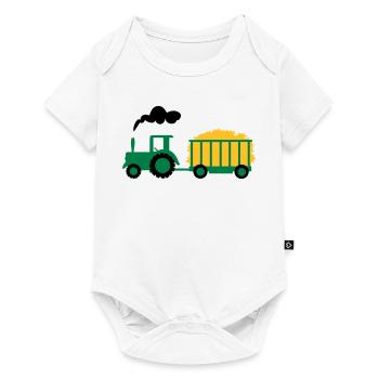 traktor kind geschenk - Baby Premium Kurzarmbody - Weiß - Vorne