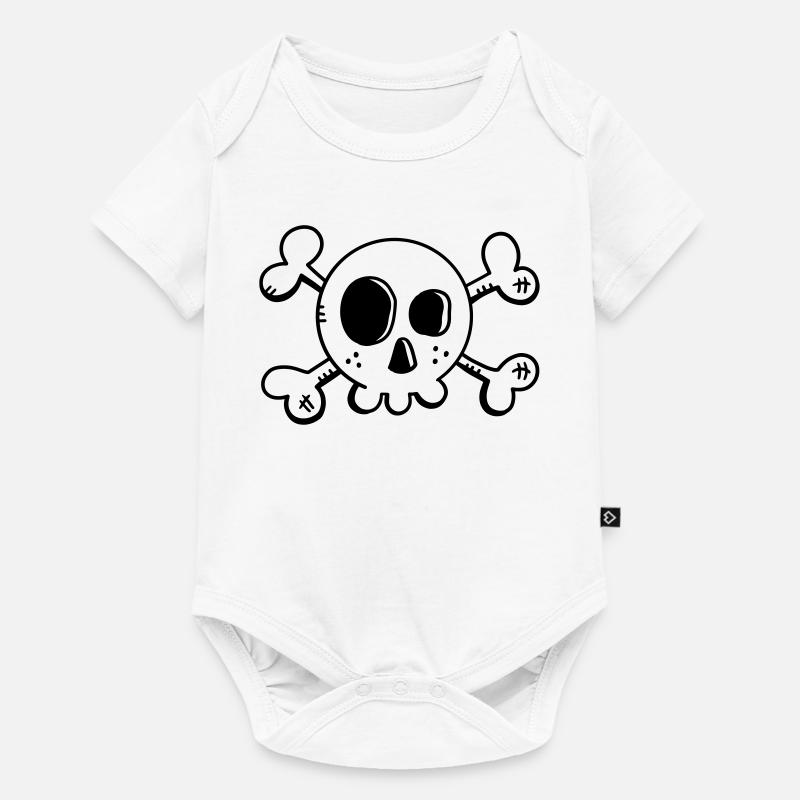 Comic Skull - Skull - Pirate - Skull - Baby Premium short-sleeve bodysuit - white
