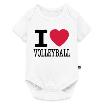 J'aime le volley-ball / j'aime la chemise de volleyball - Body à manches courtes Premium Bébé - blanc - Devant