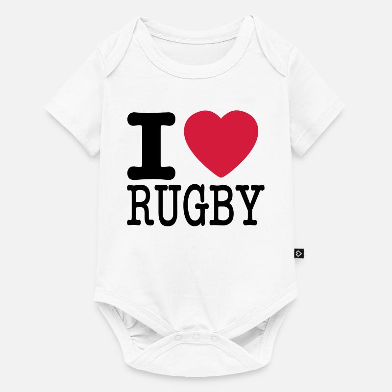 j'aime le rugby - Body à manches courtes Premium Bébé - blanc