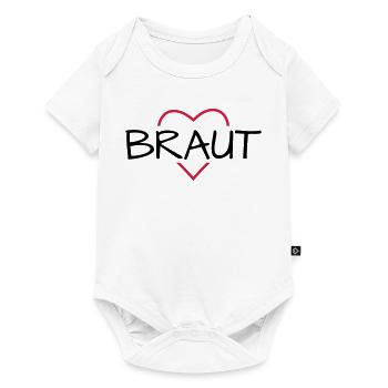 Braut Herz JunggesellinnenabschiedHochzeit - Baby Premium Kurzarmbody - Weiß - Vorne