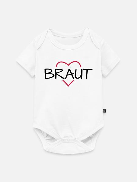 Braut Herz JunggesellinnenabschiedHochzeit - Baby Premium Kurzarmbody - Weiß