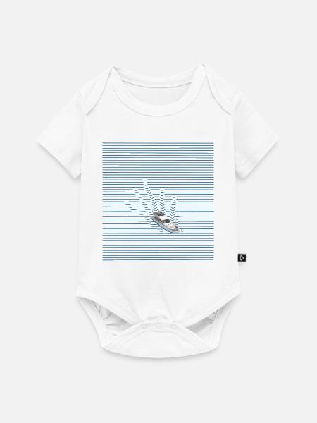 Yacht im Linienmeer - Baby Premium Kurzarmbody - Weiß