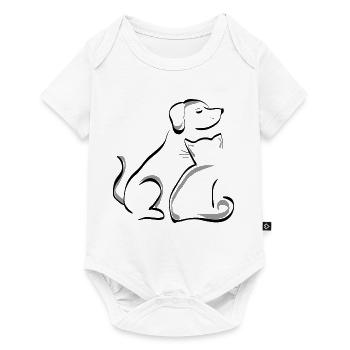 Hund und Katze innig vereint. Geschenkidee - Baby Premium Kurzarmbody - Weiß - Vorne
