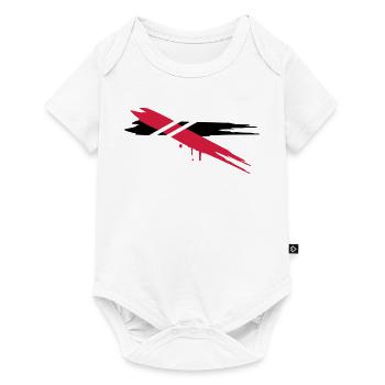 two color stripes with horizontal stripes - Baby Premium short-sleeve bodysuit - white - Front
