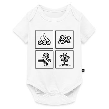 4 Elemente - Baby Premium Kurzarmbody - Weiß - Vorne
