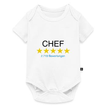 Chef mit Bewertung - Baby Premium Kurzarmbody - Weiß - Vorne
