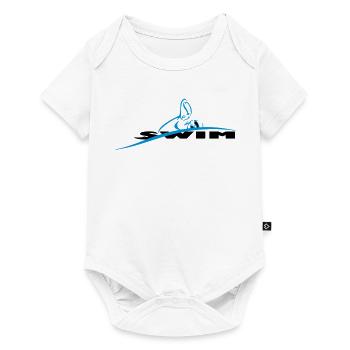 Logo natation nageur stylisé - Body à manches courtes Premium Bébé - blanc - Devant