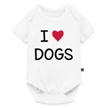 J'adore les chiens I Idée cadeau - Body à manches courtes Premium Bébé - blanc - Devant