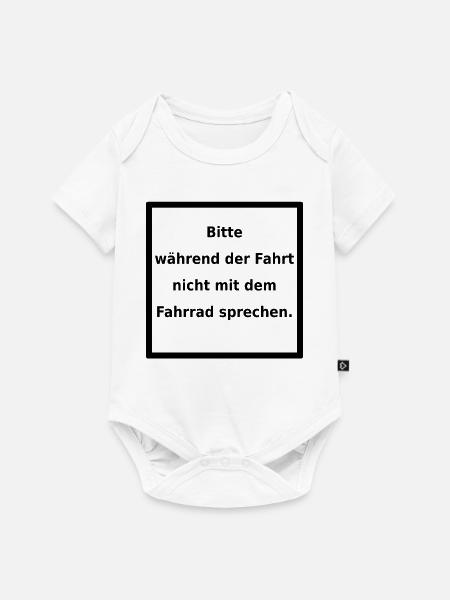 Warnhinweis: Fahrrad. (black) - Baby Premium Kurzarmbody - Weiß