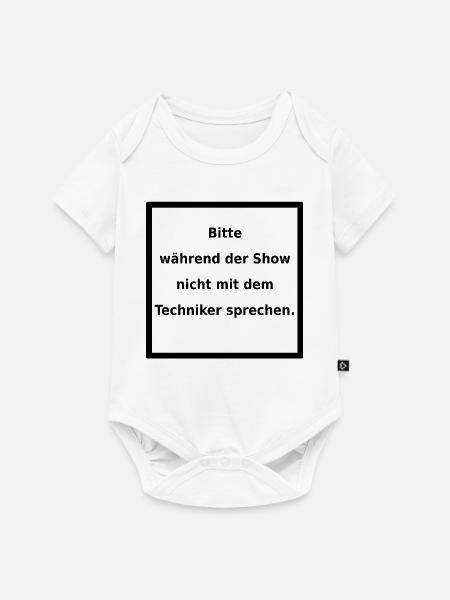Warnhinweis: Techniker. (black) - Baby Premium Kurzarmbody - Weiß
