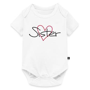 Sister heart gift sister heart - Baby Premium short-sleeve bodysuit - white - Front