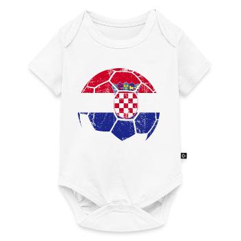 Croatie Ballon de football Football - Body à manches courtes Premium Bébé - blanc - Devant