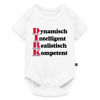 Dirk,Vorname,Namensschild,Name,Fun Shirt (25) - Baby Premium Kurzarmbody - Weiß - Vorne