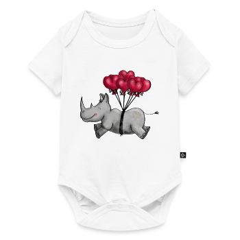 Fliegendes Nashorn - Baby Premium Kurzarmbody - Weiß - Vorne