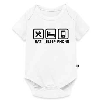 eating sleeping phone - Baby Premium short-sleeve bodysuit - white - Front