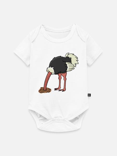 Vogelstrauß Vogel Strauß - Baby Premium Kurzarmbody - Weiß