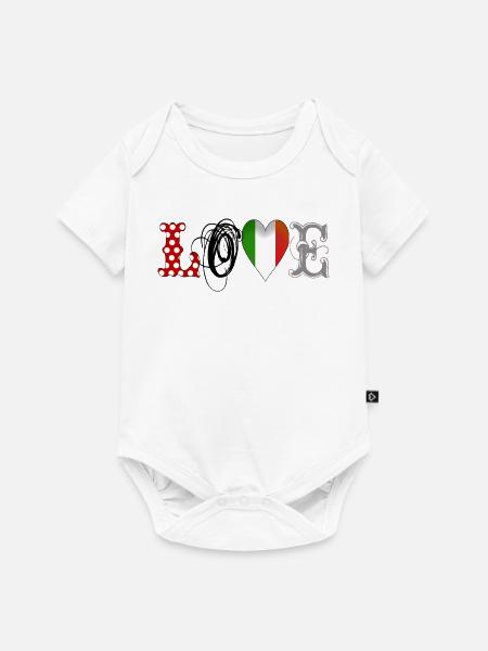Love Italia - Black - Baby Premium Kurzarmbody - Weiß