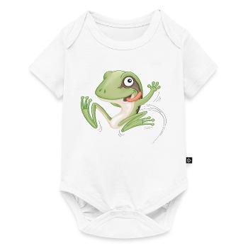 hüpfender Frosch - Baby Premium Kurzarmbody - Weiß - Vorne