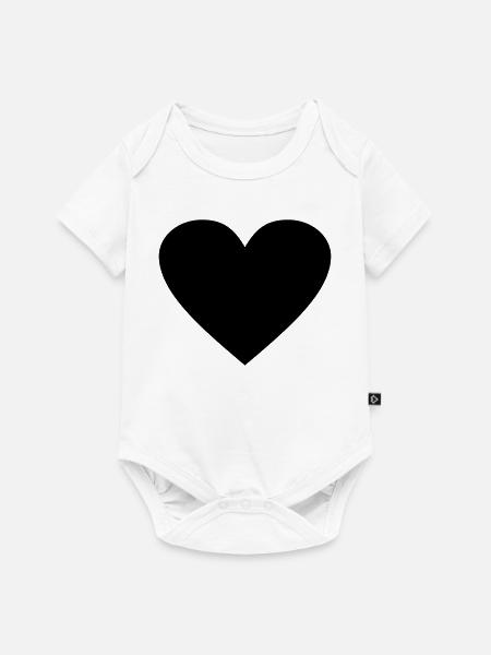 Schwarzes Herz Awesomeelement - Baby Premium Kurzarmbody - Weiß