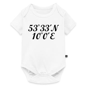 Hamburger Koordinaten Hamburg - Baby Premium Kurzarmbody - Weiß - Vorne