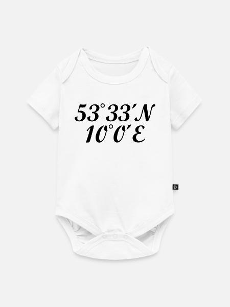 Hamburger Koordinaten Hamburg - Baby Premium Kurzarmbody - Weiß