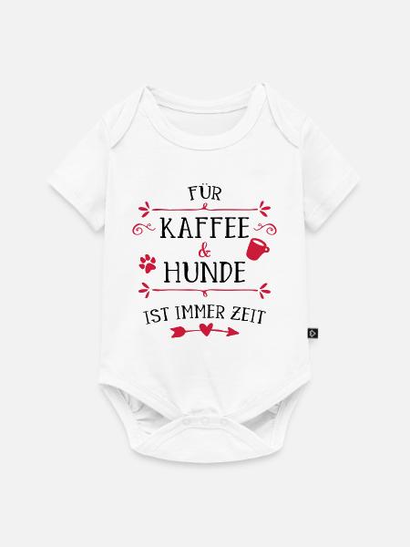 Herzpfote Kaffee Rahmen - Baby Premium Kurzarmbody - Weiß