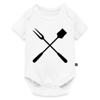 Couverts de barbecue - Body à manches courtes Premium Bébé - blanc - Devant