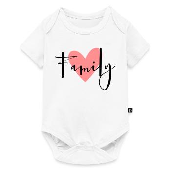 Family Herz Geschenkidee Eltern Kind Liebe - Baby Premium Kurzarmbody - Weiß - Vorne