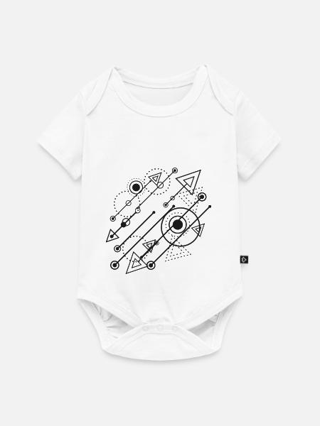 Geometrische Energieströmungen - Baby Premium Kurzarmbody - Weiß