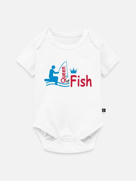 angeln - Baby Premium Kurzarmbody - Weiß