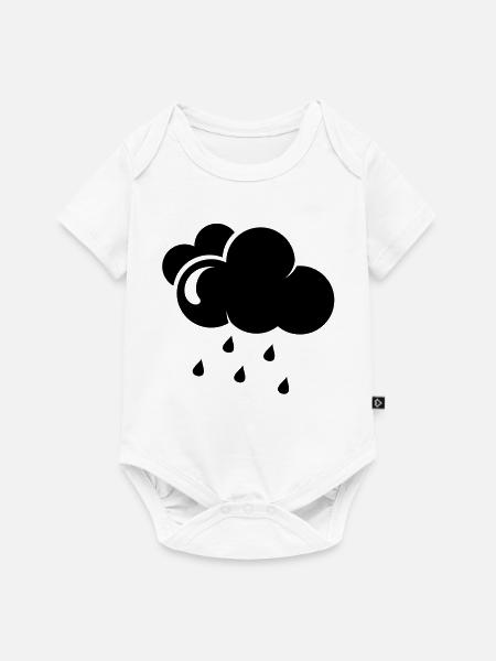 Wolke mit Regentropfen - Baby Premium Kurzarmbody - Weiß