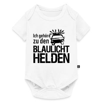 Blaulicht Polizei Feuerwehr Sanitäter Geschenk - Baby Premium Kurzarmbody - Weiß - Vorne