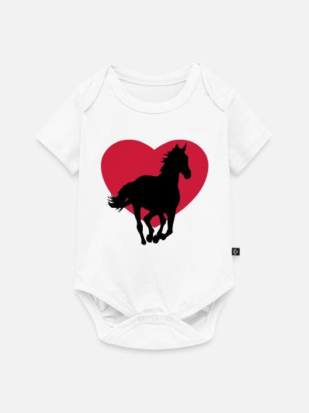 I love horses - Ik hou van paarden - Premium kortærmet baby-body  - hvid