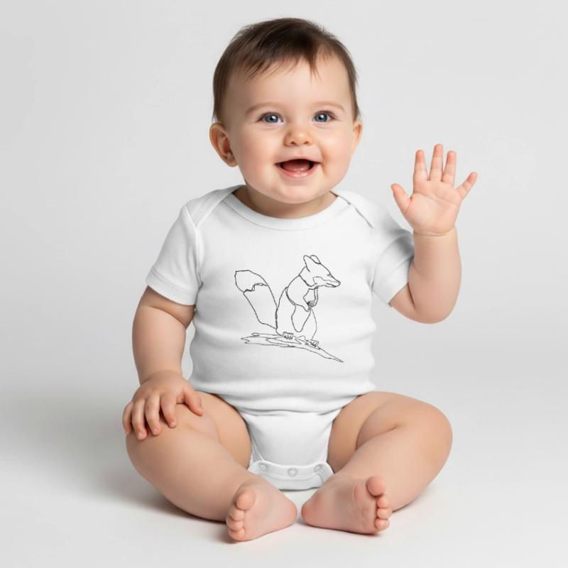 Fuchs Eichhörnchen Squirrel Fox Baby Premium Kurzarmbody