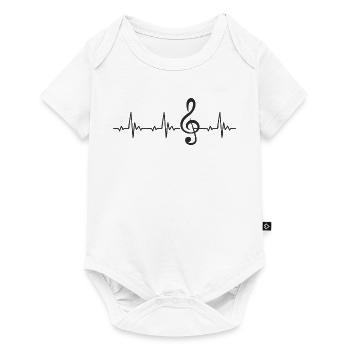 ECG de battement de coeur Clef Treble Clef - Body à manches courtes Premium Bébé - blanc - Devant