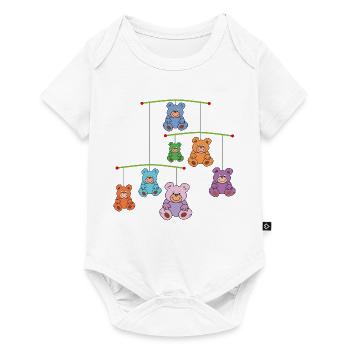 Mobilé mit Teddybären - Baby Premium Kurzarmbody - Weiß - Vorne
